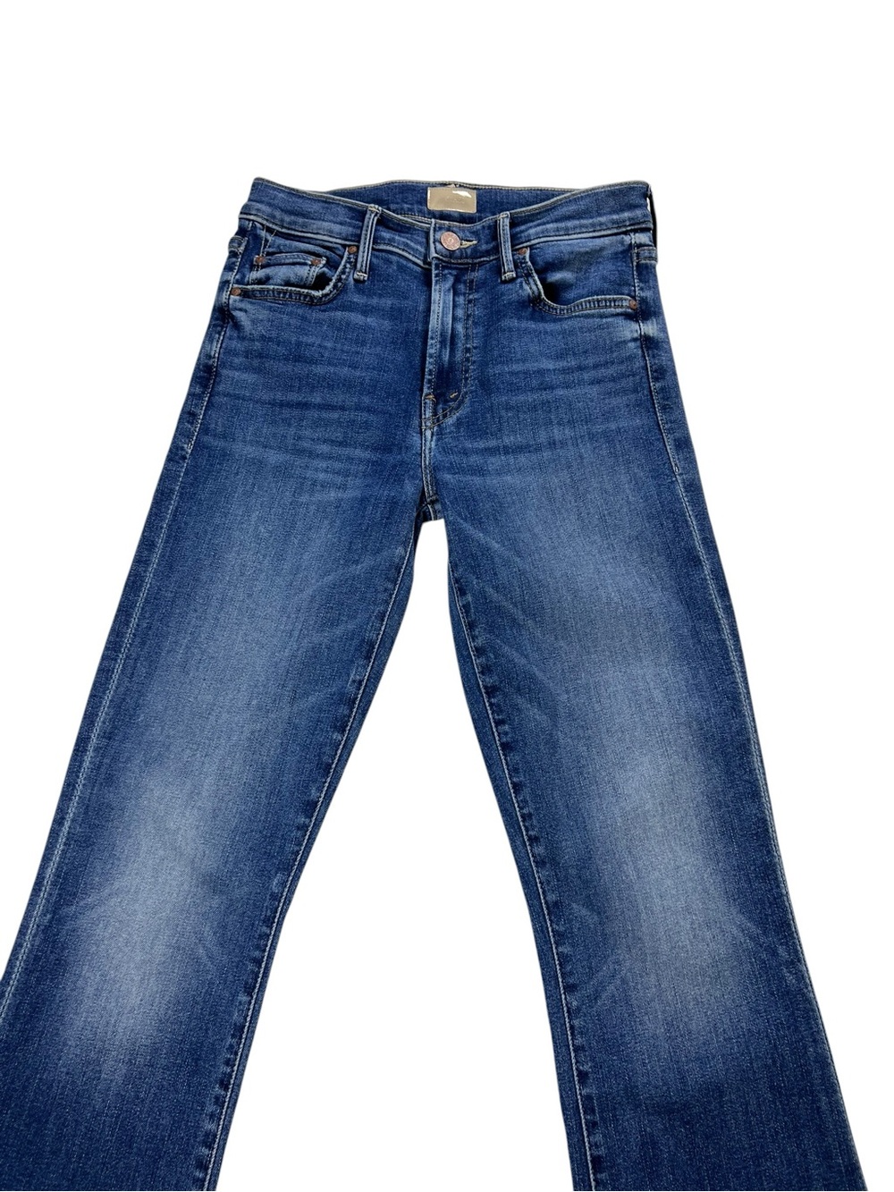 MOTHER The Outsider Sneak Blue Denim Mid-Rise Flare Jeans Size 26 EUC - Picture 5 of 14